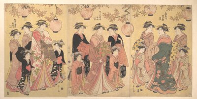 Die Yoshiwara-Parade im Herbst von Chobunsai Eishi