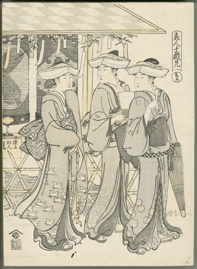 Frauen auf dem Weg zu einer Theateraufführung von Chobunsai Eishi