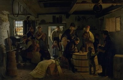 Der Vogt besucht einen armen Küfer in Salling von Christen Dalsgaard