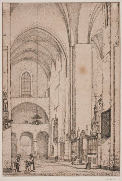 Prospekt des Inneren des nördlichen Querschiffs des Århus Domkirke von Christen Købke