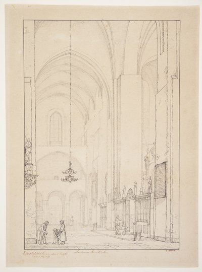 Vorlage für "Prospekt des Inneren des nördlichen Querschiffs des Århus Doms" von Christen Købke