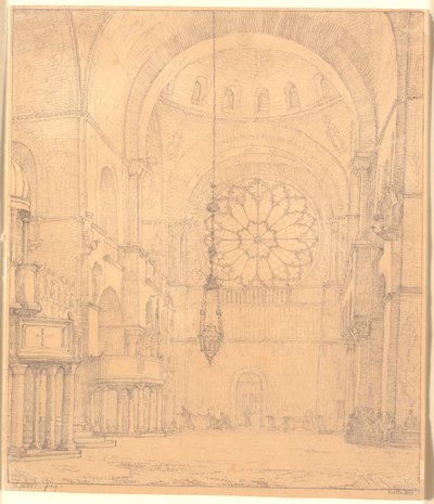 Teil des Inneren von St. Markus in Venedig von Christen Købke