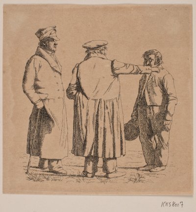 Drei Porträtfiguren, Bäckermeister Købke, Major Krohn und Sklavensergeant Sprøch von Christen Købke