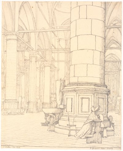 Teil des Inneren von Ss. Giovanni e Paolo in Venedig von Christen Købke