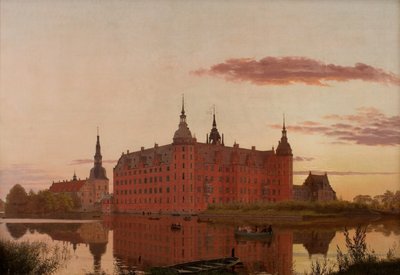 Frederiksborg Slot bei Abendbeleuchtung von Christen Schiellerup Købke