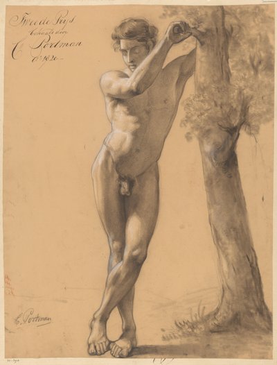 Stehender männlicher Akt, von vorne gesehen (2. Preis 1820) von Christiaan Julius Lodewijk Portman