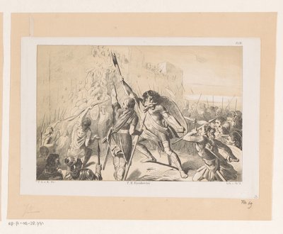 Claudius Civilis stürmt das römische Lager Vetera von Christiaan Lodewijk van Kesteren