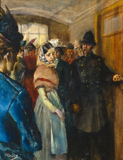 Albertine im Wartezimmer des Polizeiarztes von Christian Krohg