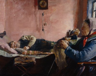 Innenraum eines Fischerhauses in Skagen von Christian Krohg