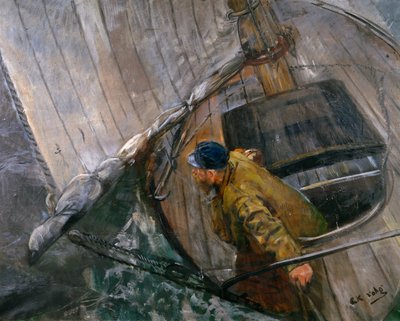 Segeln mit Reffsegeln von Christian Krohg