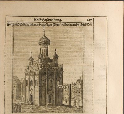 Kathedrale im Moskauer Kreml, Illustration aus Reisen zum Großherzog von Moskau von Christian Lorenzen Rothgiesser