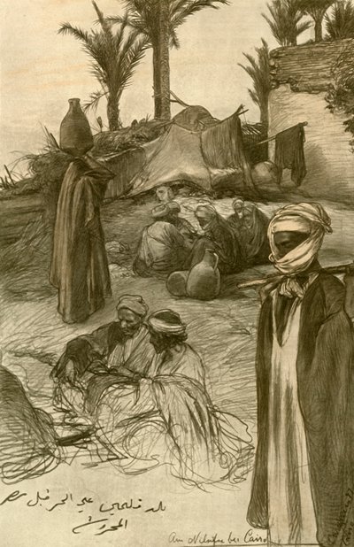 Am Ufer des Nils in Kairo von Christian Wilhelm Allers