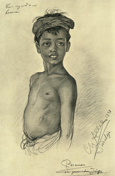 Pesamen - ein javanischer Junge aus Surubaya, Java, 1898 von Christian Wilhelm Allers