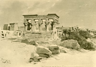 Der Tempel der Isis und Kiosk des Trajan auf der Insel Philae, Ägypten, 1898 von Christian Wilhelm Allers