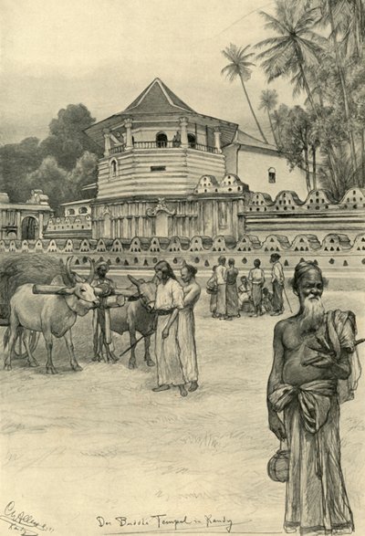 Der Tempel des Zahns, Kandy, Ceylon von Christian Wilhelm Allers