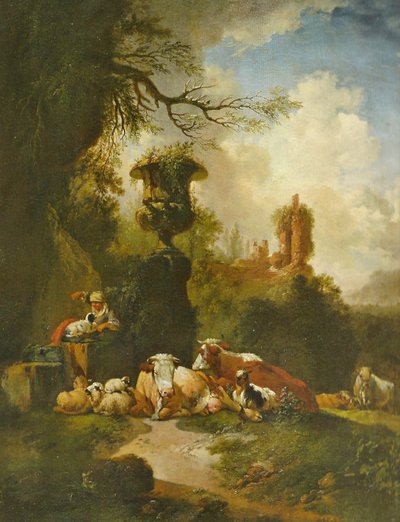 Bukolische Landschaft mit Urne von Christian Wilhelm Ernst Dietrich