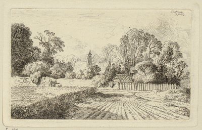 Ein Weg neben einem Kornfeld von Christian Wilhelm Ernst Dietrich