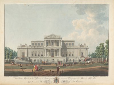 Welgelegen: Ansicht der Fassade des Landhauses namens Welgelegen im Wald von Harlem, im Besitz von Mr. Henry Hope aus Amsterdam von Christian von Mechel