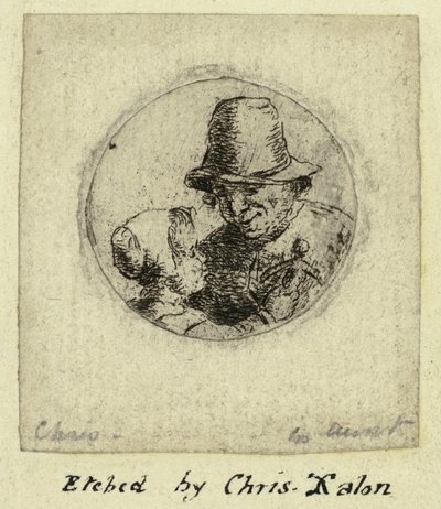 Medaille von Mann und jungem Mädchen mit Puppe von Christina Chalon
