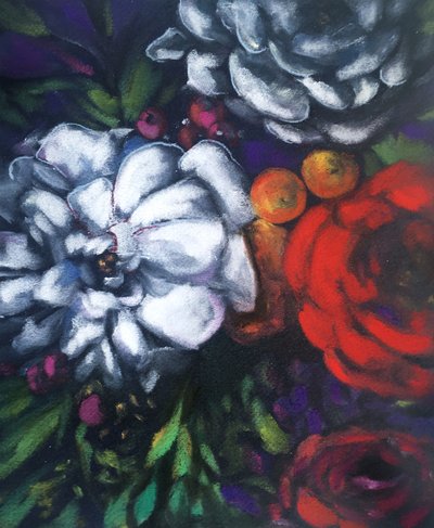 Üppige dunkle Blüten von Christine Lindstrom
