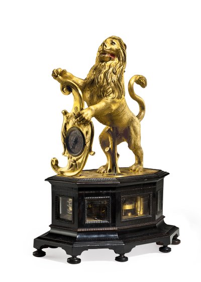 Schlag- und Automatenuhr mit Löwen, ca. 1640 von Christoff Miller