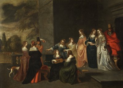 Gruppe auf einer Terrasse, ca. 1640 von Christoffel Jacobsz van der Lamen