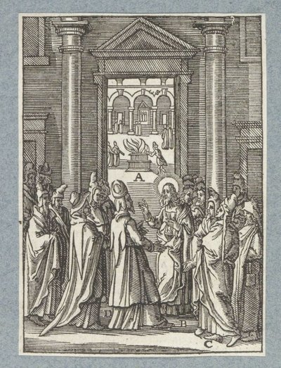 Debatte mit den Sadduzäern und den Pharisäern von Christoffel van Sichem (II)
