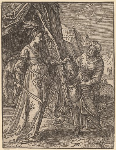 Judith mit dem Kopf des Holofernes von Christoffel van Sichem I, after Hendrik Goltzius