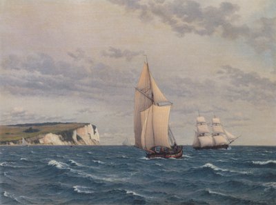 Der südliche Teil der Klippen von Møn vom Meer aus gesehen von Christoffer Wilhelm Eckersberg