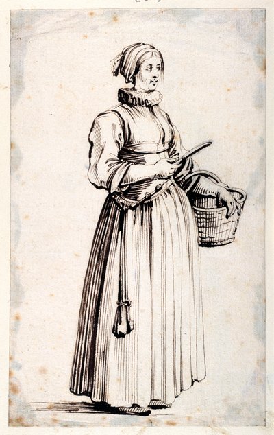 Figur mit Korb und Messer von Kosma Sergejewitsch Petrow Wodkin
