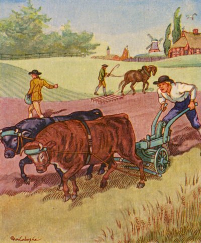 Bauer am Pflug von Christophe (1856 1945)