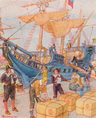 Hafen mit Tabakballen von Christophe (1856 1945)