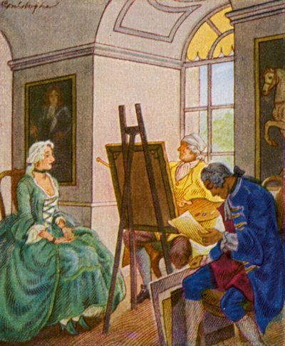 Portratsitzung im Schloss von Christophe (1856 1945)
