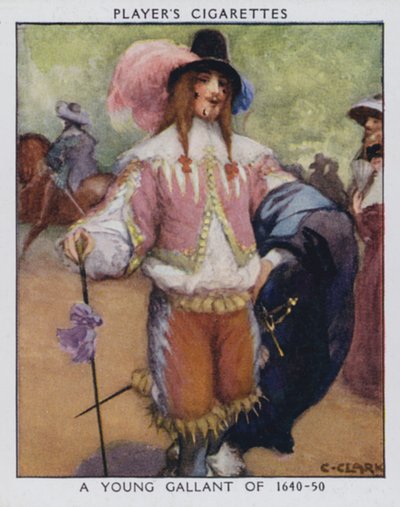 Ein junger Galan von 1640-50 (Farblithografie) von Christopher (after) Clark