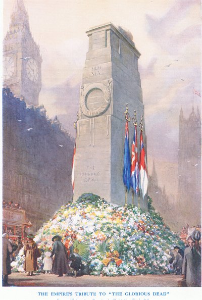 Der Tribut des Reiches an die glorreichen Toten, aus Cassells Geschichte des britischen Volkes veröffentlicht von der Waverley Book Company Limited, ca. 1940 von Christopher Clark