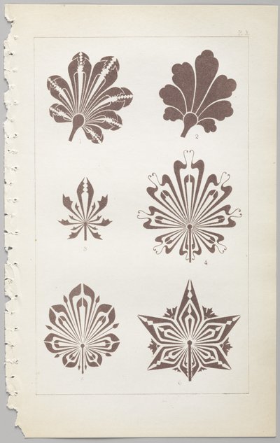 Die Kunst des dekorativen Designs: mit einem Anhang, der die Stunden des Tages angibt, zu denen Blumen öffnen, veröffentlicht von Day & Son, London, 1862 von Christopher Dresser