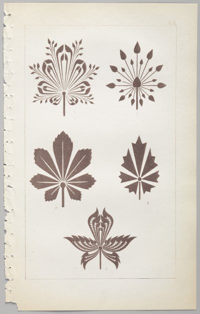 Die Kunst des dekorativen Designs: mit einem Anhang, der die Stunden des Tages angibt, zu denen Blumen öffnen, veröffentlicht von Day & Son, London, 1862 von Christopher Dresser