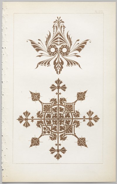 Die Kunst des dekorativen Designs: mit einem Anhang, der die Stunden des Tages angibt, zu denen Blumen öffnen, veröffentlicht von Day & Son, London, 1862 von Christopher Dresser