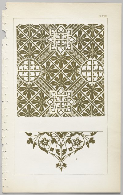 Die Kunst des dekorativen Designs: mit einem Anhang, der die Stunden des Tages angibt, zu denen Blumen öffnen, veröffentlicht von Day & Son, London, 1862 von Christopher Dresser