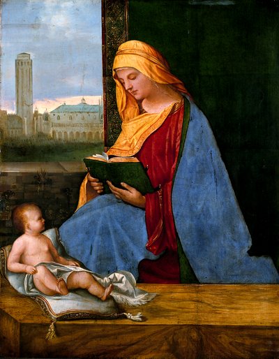 Die Jungfrau und das Kind mit Blick auf Venedig (Die Tallard Madonna) von circle of Giorgione