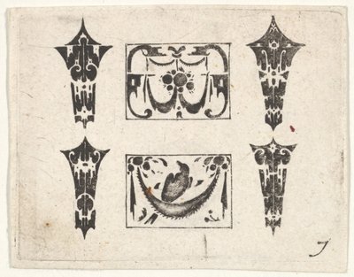 Schwarzarbeit-Druck mit zwei horizontalen Tafeln und vier Fassungen, ca. 1620 von Claes Jansz Visscher