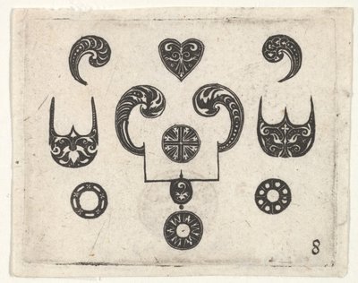 Schwarzarbeit-Druck mit verschiedenen Motiven, ca. 1620 von Claes Jansz Visscher