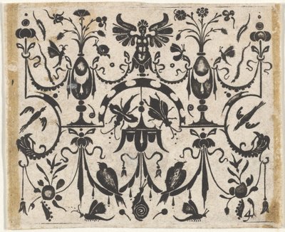 Schwarzarbeit-Druck mit einem symmetrischen grotesken Muster, ca. 1620 von Claes Jansz Visscher