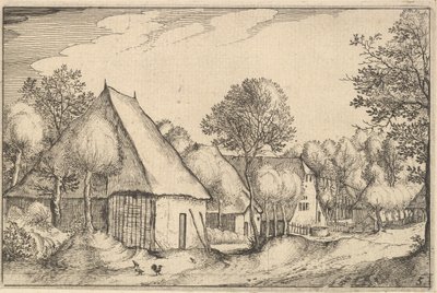 Bauernhof, Platte 5 aus Regiunculae et Villae Aliquot Ducatus Brabantiae, ca. 1610 von Claes Jansz Visscher