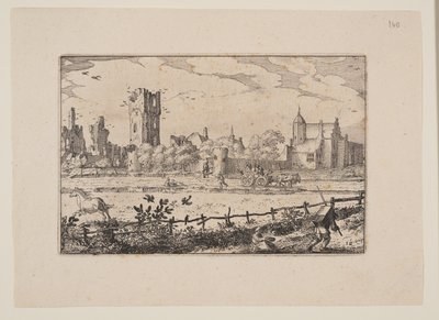 Het Huis te Cleef, nahe Haarlem, aus Ansichten der Umgebung von Haarlem (Plaisante Plaetsen) von Claes Jansz. Visscher