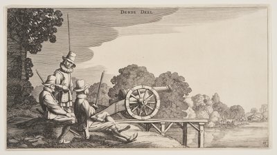 Die drei Kanoniere, aus Landschaften (Playsante Lantschappen) von Claes Jansz. Visscher II