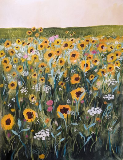 Goldenes Sonnenblumenfeld von Claire Whitehead