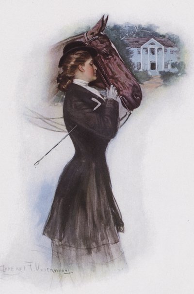 Frau mit einem Pferd von Clarence F. Underwood