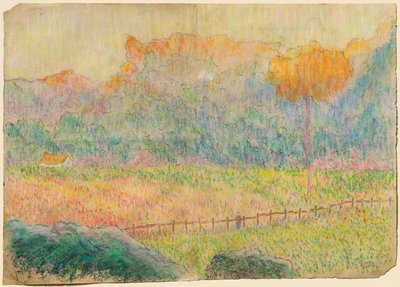 Studie für "Landschaft mit Figur und Häusern" von Claude Emile Schuffenecker