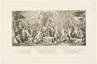 Fest des Bacchus, gefeiert von Satyrn und Bacchantinnen von Claude Gillot